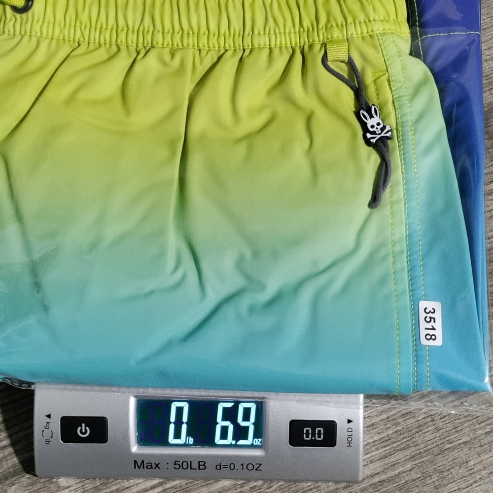 Psycho Bunny Mens Malta Hydrochromic Swim Trunk Size Small Wild Lime Brief Liner - Picture 15 of 15